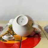 Old insulating teapot in ceramic and chrome metal - Dovo Tiel