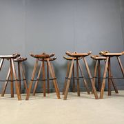 Tabourets de bar brutalistes des années 60 - ensemble de 8.