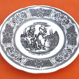 Plate " The language of flowers " Faience of Gien Rose Trémière-Fertility