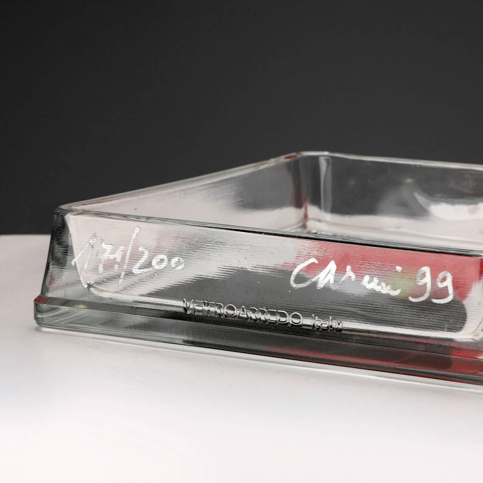 Vintage glass centrepiece designed by Eugenio Carmi, Italy 1999.