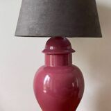 Ceramic and velvet lamp from the 90s