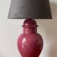 Ceramic and velvet lamp from the 90s