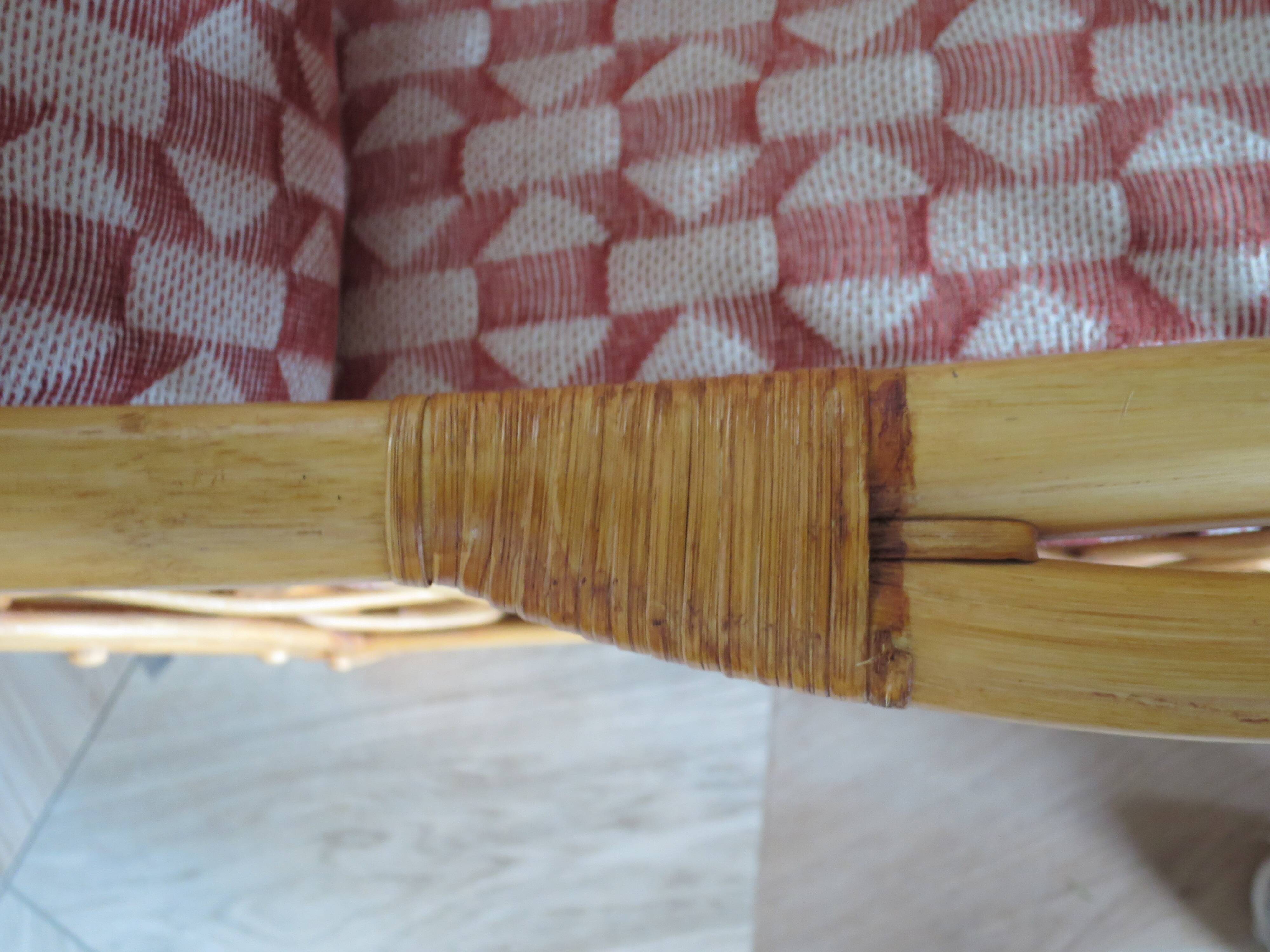 Vintage - Set of 2 woven rattan, bamboo and wood armchairs - Natural colour - 1980s