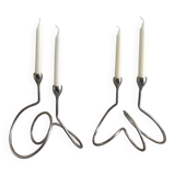 Pair of twisted candlesticks