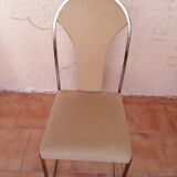 Chaises de salon vintage en laiton de belgo chrome, 1970s