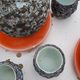 Coffee service and liqueur service of the 70s in faience of Vallauris