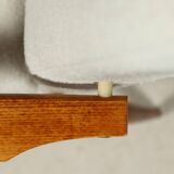 White curly armchair Scandinavian design by H. Lis 1970
