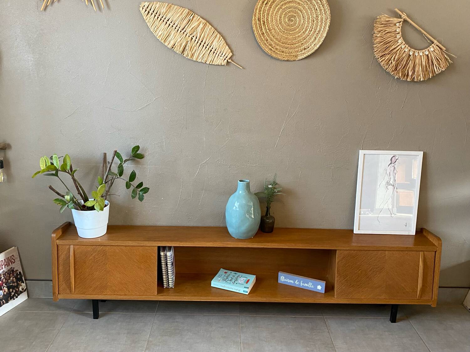 Vintage wooden sideboard (shallow)