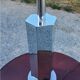 Lamp of the 70s in chrome metal original lampshade
