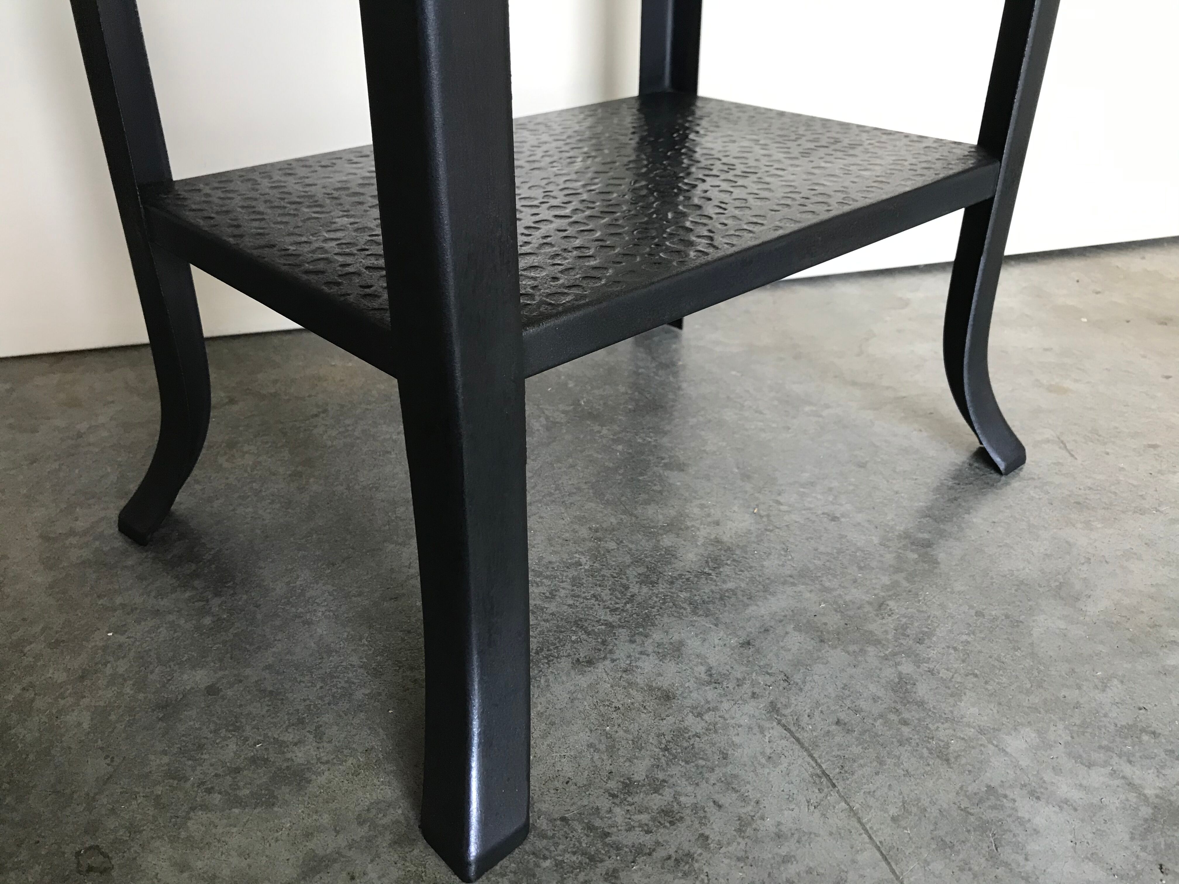 Console table riveted metal 1940 industrial