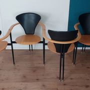 Set of 4 Postmodern Dining Chairs, 1980's.