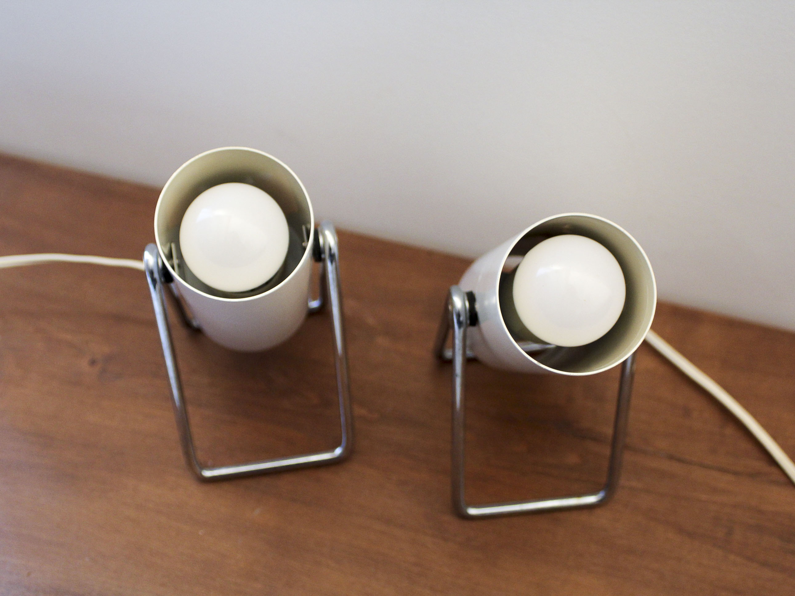 Pair of adjustable spotlights 70s
