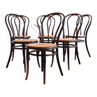 Set of 6 black no. 18 chairs by Thonet, around 1900