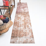 Handmade floral turkish runner rug