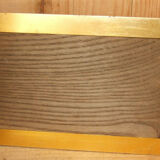 Golden aluminum wooden tray & rectangular mirror circa 1950