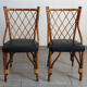 Pair of rattan and black skai bamboo chairs, 60s