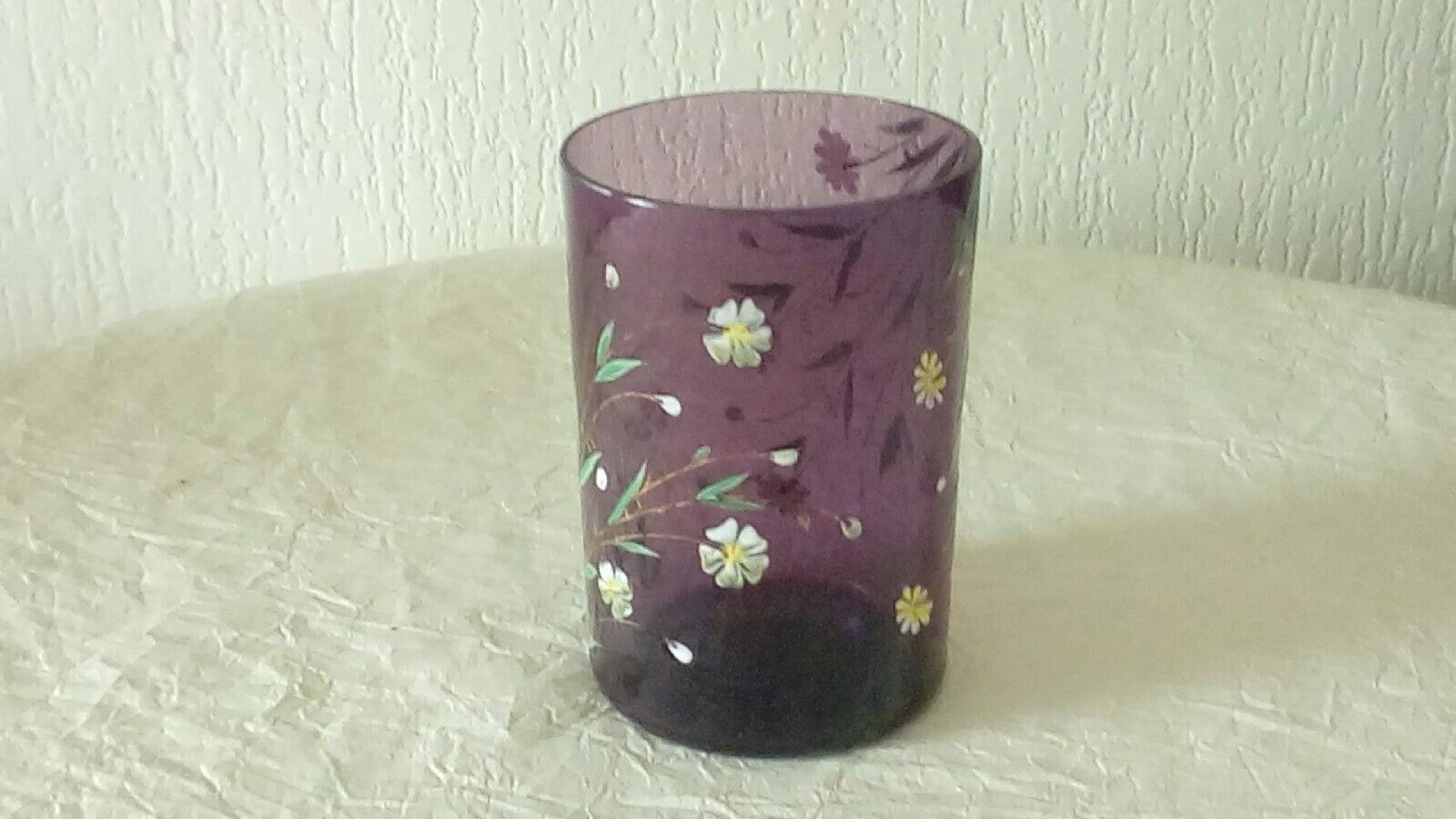 Fine crystal enamel cup glass 19th n1