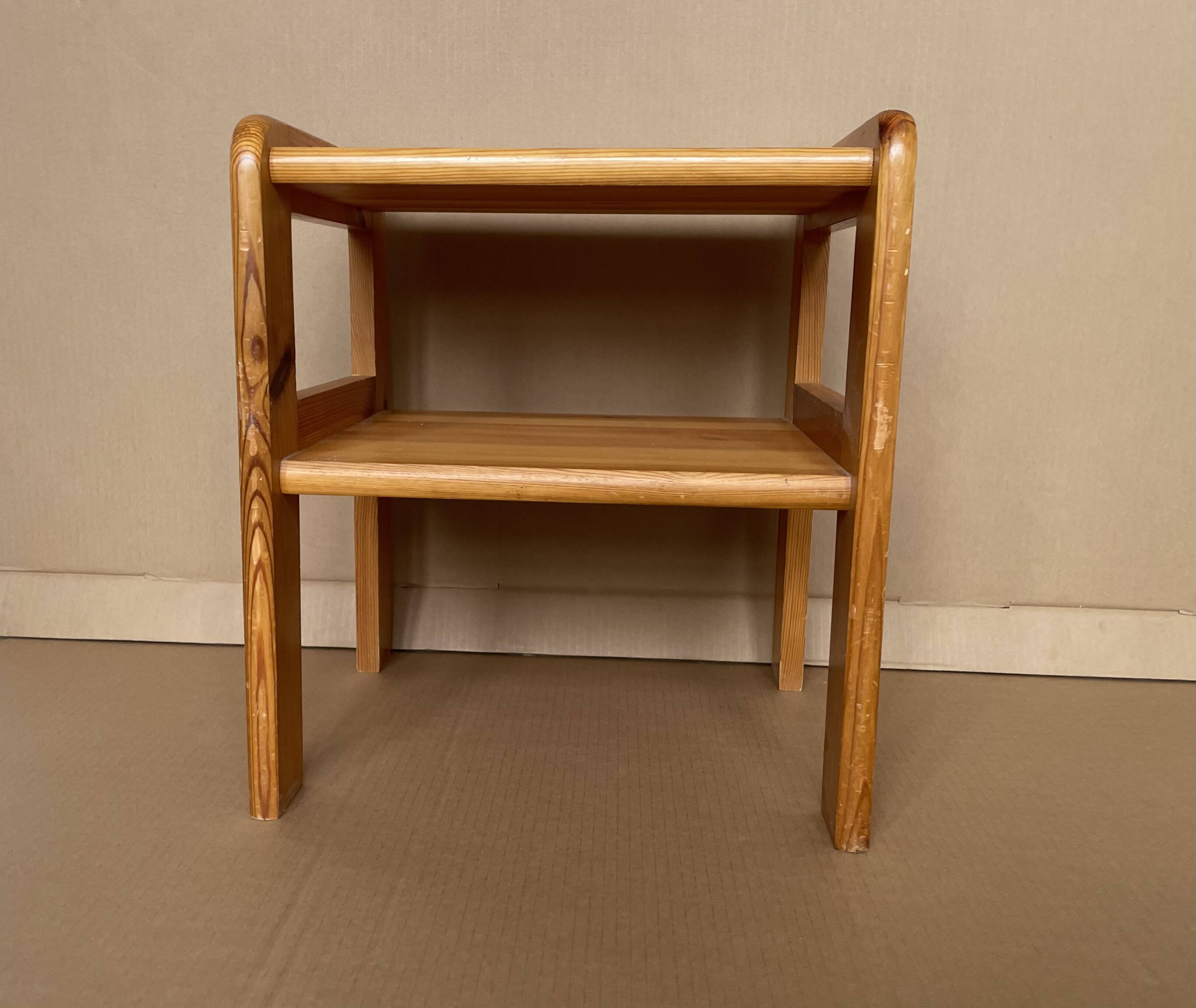 80s pine bedside table