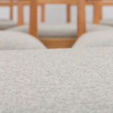 Set Of 6 Mid Century oak dining chairs by Fritz Hansen, natural wool upholstery, 1950s