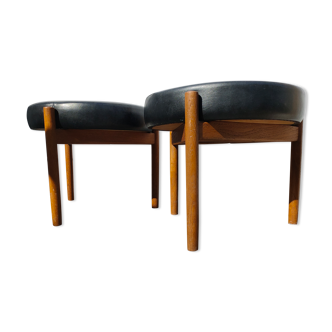 2 stools stamped Scandinavian 70s vintage