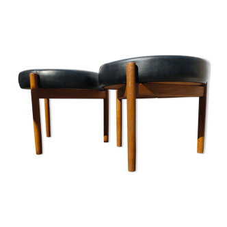 2 vintage 70s Scandinavian stamped stools