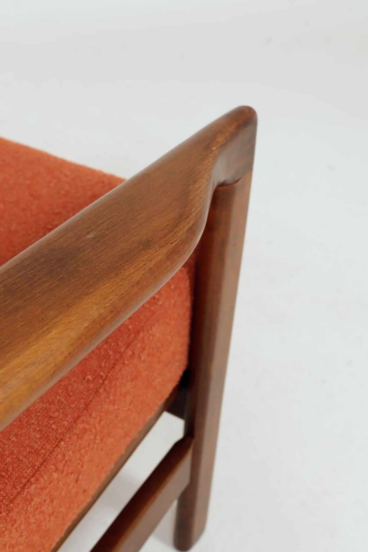 Vintage Armchair Orange Papaya Cushions, Poland, 1960