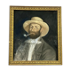 École Française vers 1900 l'homme au chapeau pastel sur fond noir