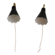 Pair of 1950s/60s Black Scandinavian Wall Lamps