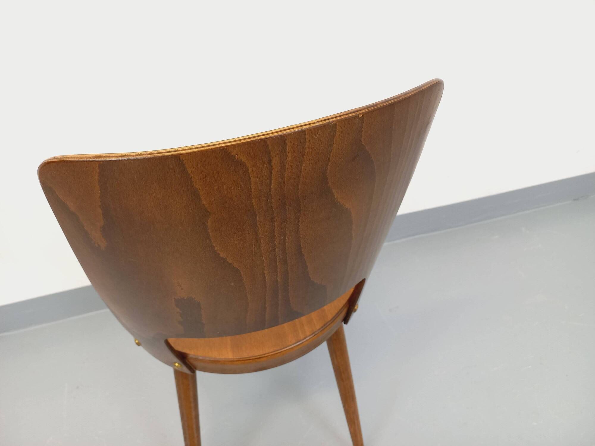 Chaise Mondor vintage de marque Baumann en bois des années 60