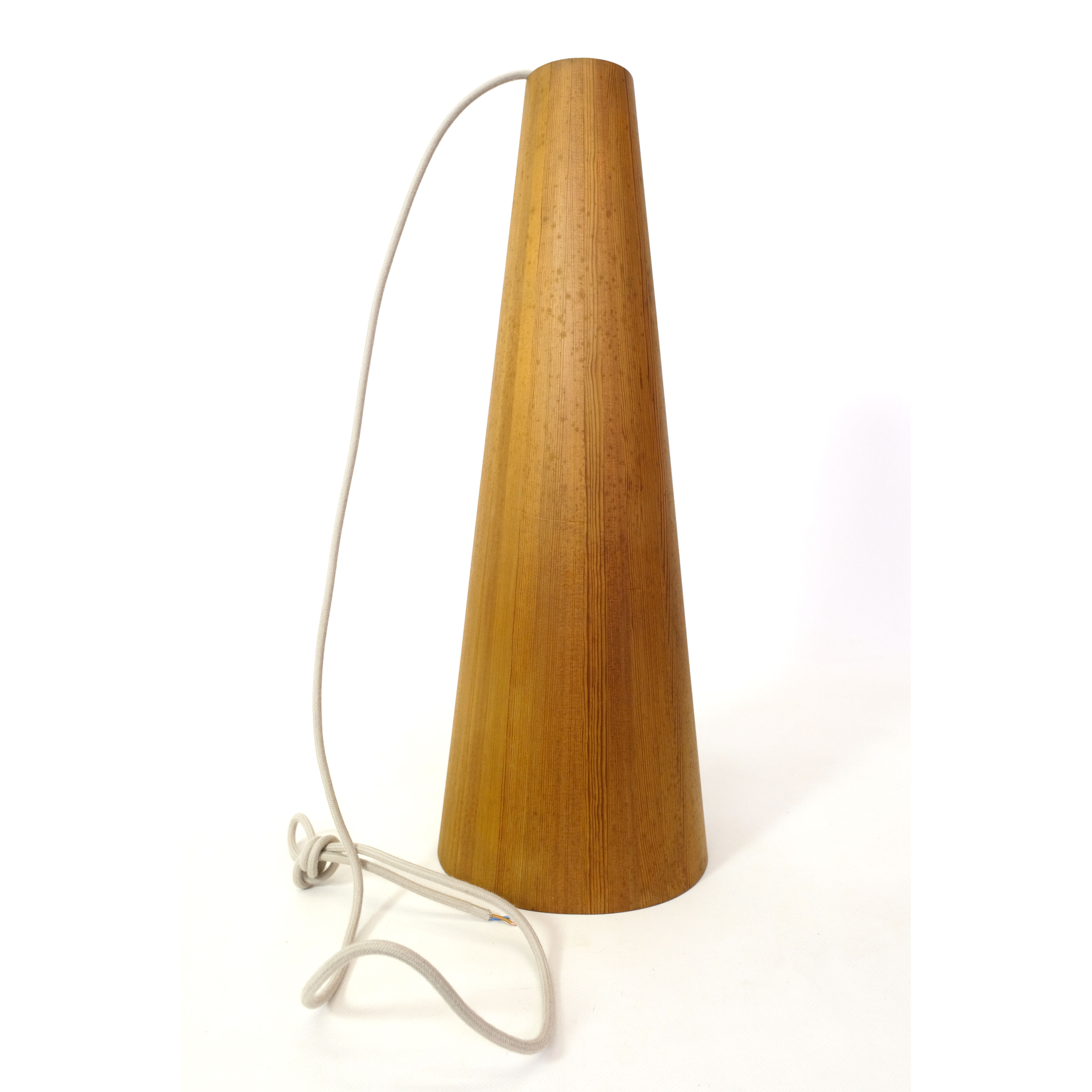 Jorgen Wolf, pine conical hanging lamp, 1960