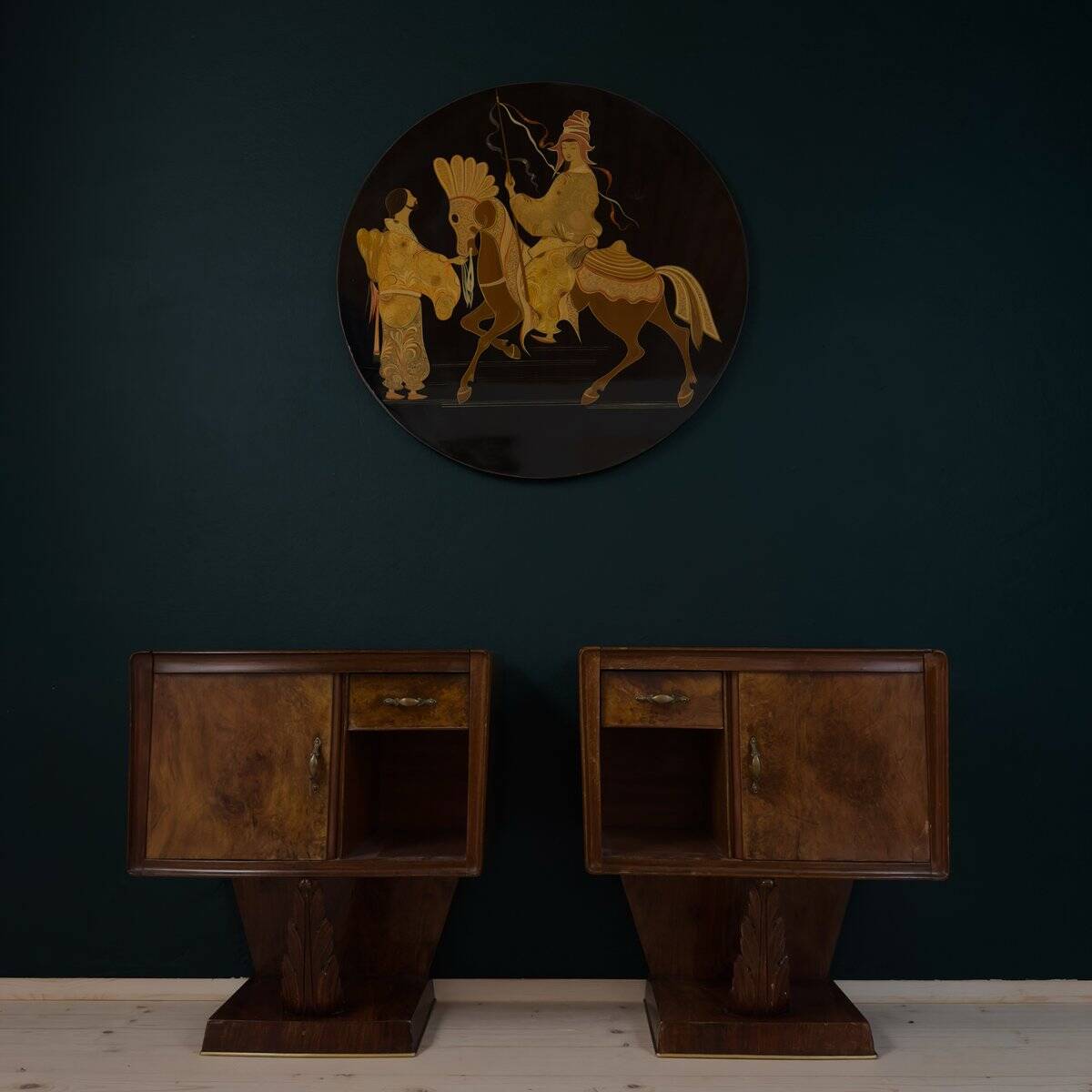 Vintage wooden art panel, Italy, 1963