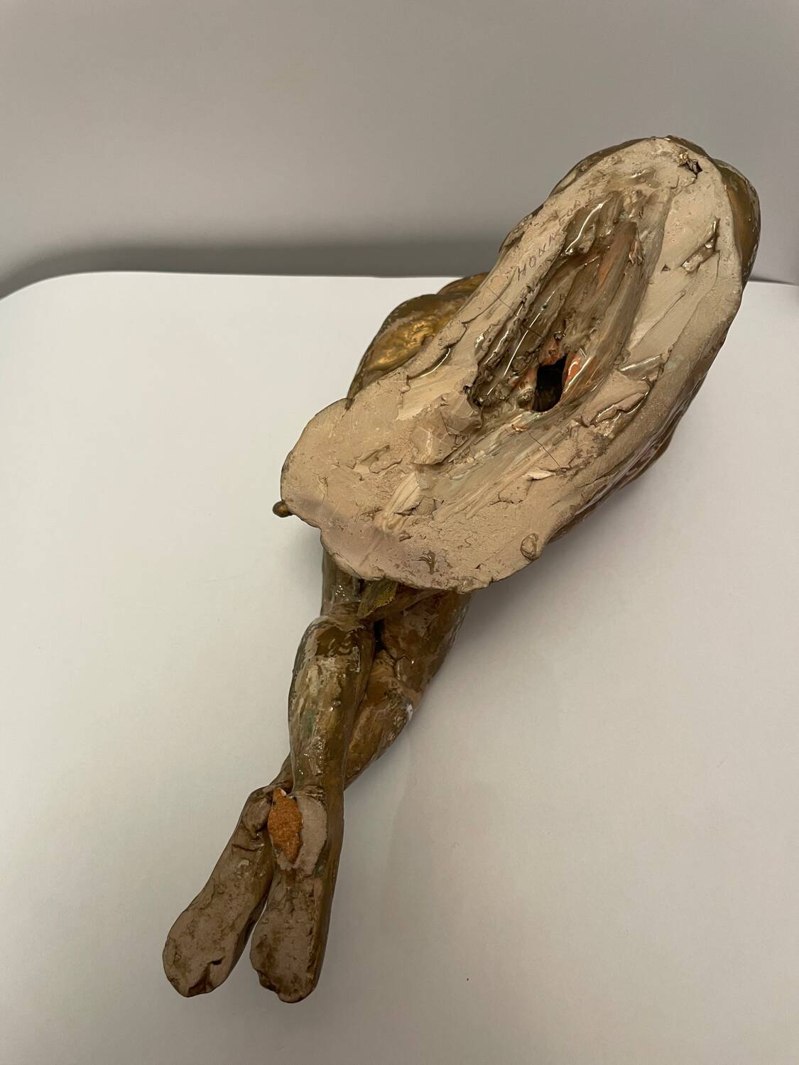 Sculpture of an embracing couple 20th century signed