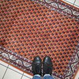 Vintage indian carpet seraband handmade 94cm x 194cm 1980s, 1c742