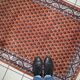 Vintage indian carpet seraband handmade 94cm x 194cm 1980s, 1c742