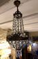 Lustre montgolfière bronze et cristal