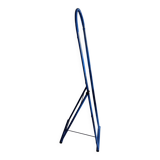 Adjustable mirror on vintage blue tubular structure stand