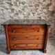 Antique commode, walnut and oak, marble top, 3 drawers, France circa 1820–1850.