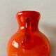 Vintage vase or pitcher in orange blown glass - Made in Italy