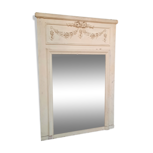 Mirroir de boiserie peint - blanc