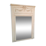 White painted wood paneling mirror