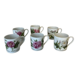 Porcelain cups rose pattern