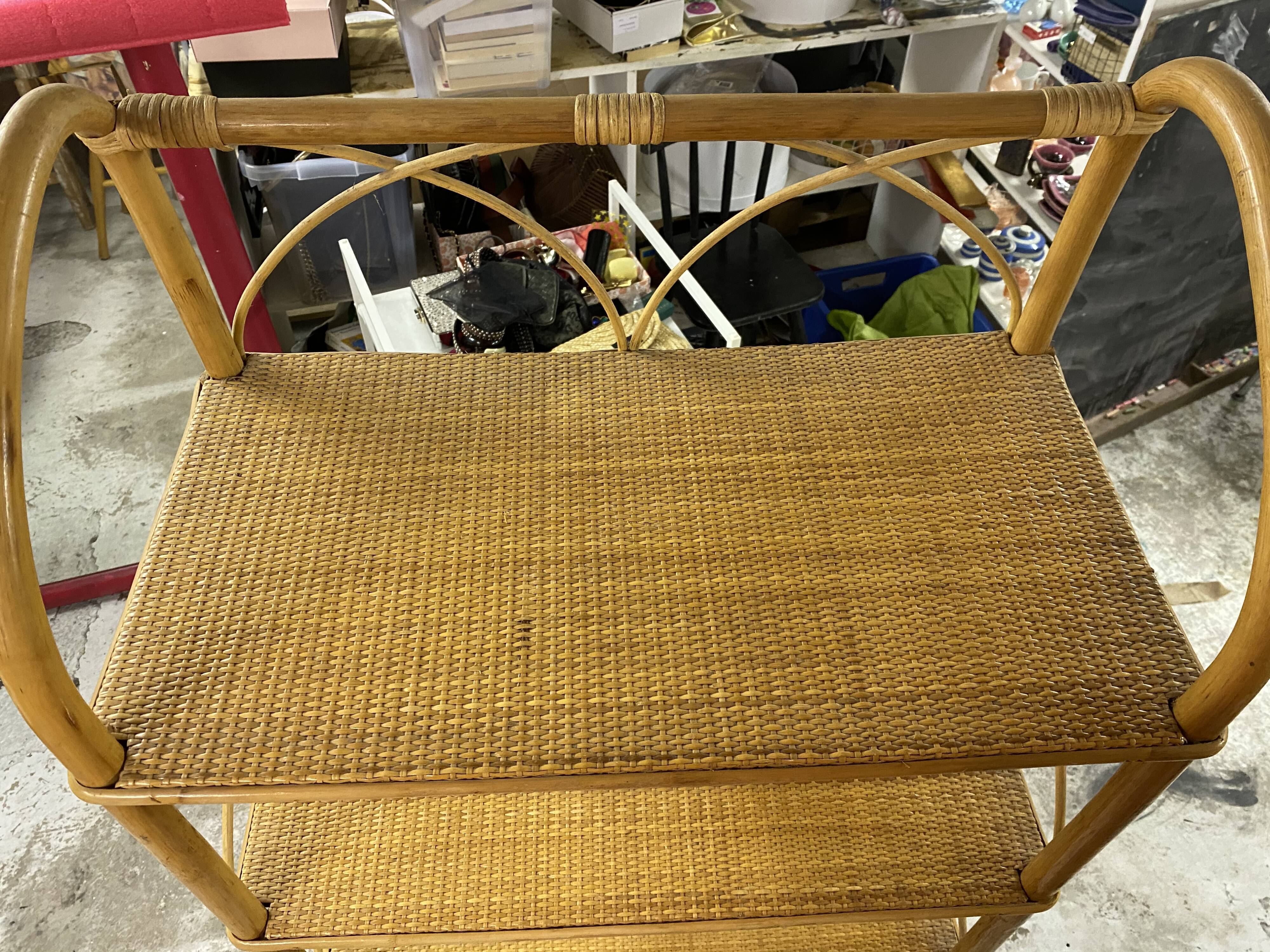 Rattan bookcase shelf