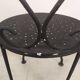 4 black garden chairs