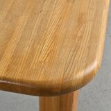 Dining table in glued laminated pine, France, around 1970.