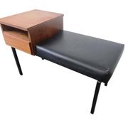 Banc en bois vintage / banc de téléphone / console