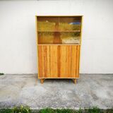 Rattan glazed bookcase