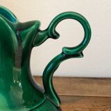 Yellow heart green ceramic pitcher