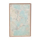 Very large vintage world map from 1970
