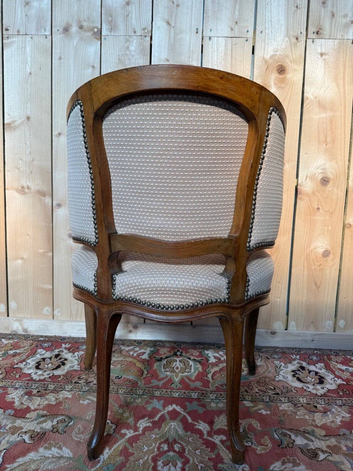 Office chair in wicker – Louis XV style – Walnut – 19th century