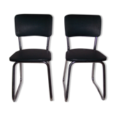 Paire de chaises industrielles bureaux années 50